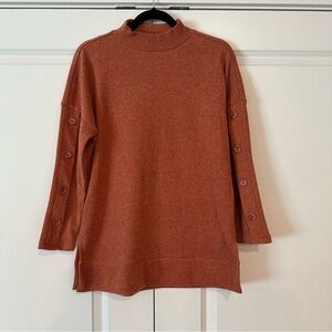 Fred David | Mock Neck Button Sweater | Medium